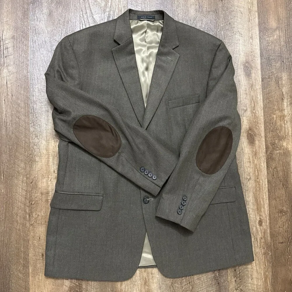 Ralph Lauren Herringbone Equestrian Blazer Sport Coat W/Elbow Patches Size 46R - Picture 6 of 16